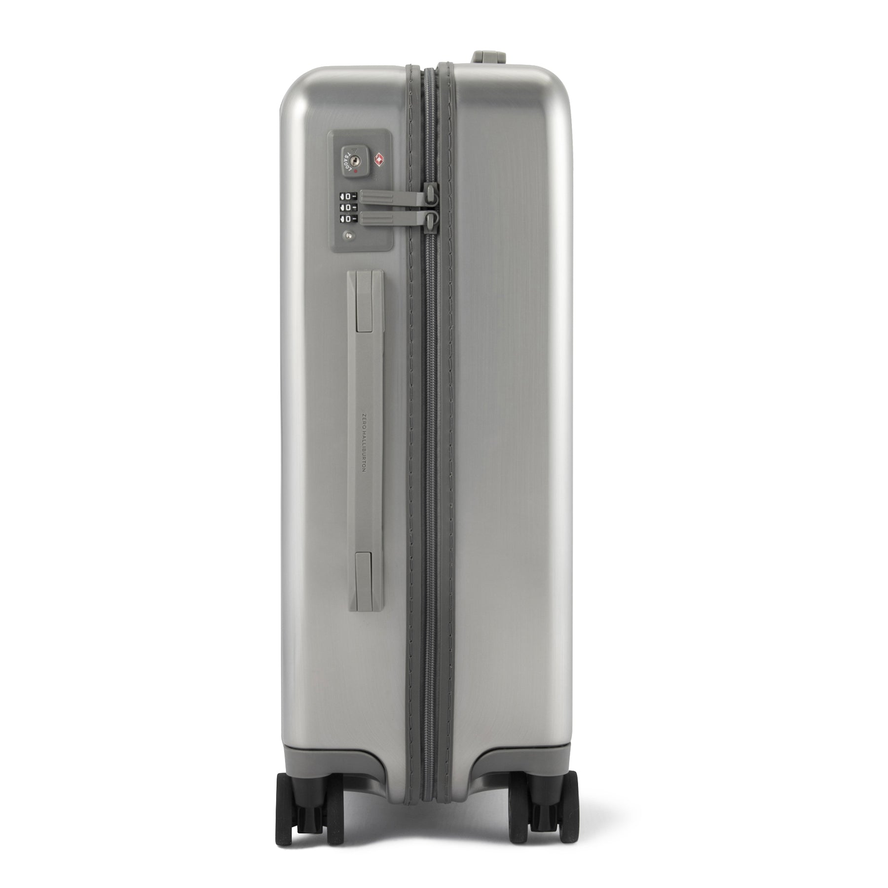 SILVER - Classic Aluminum 4.0 Carry-on Brushed Silver - Upright Side View