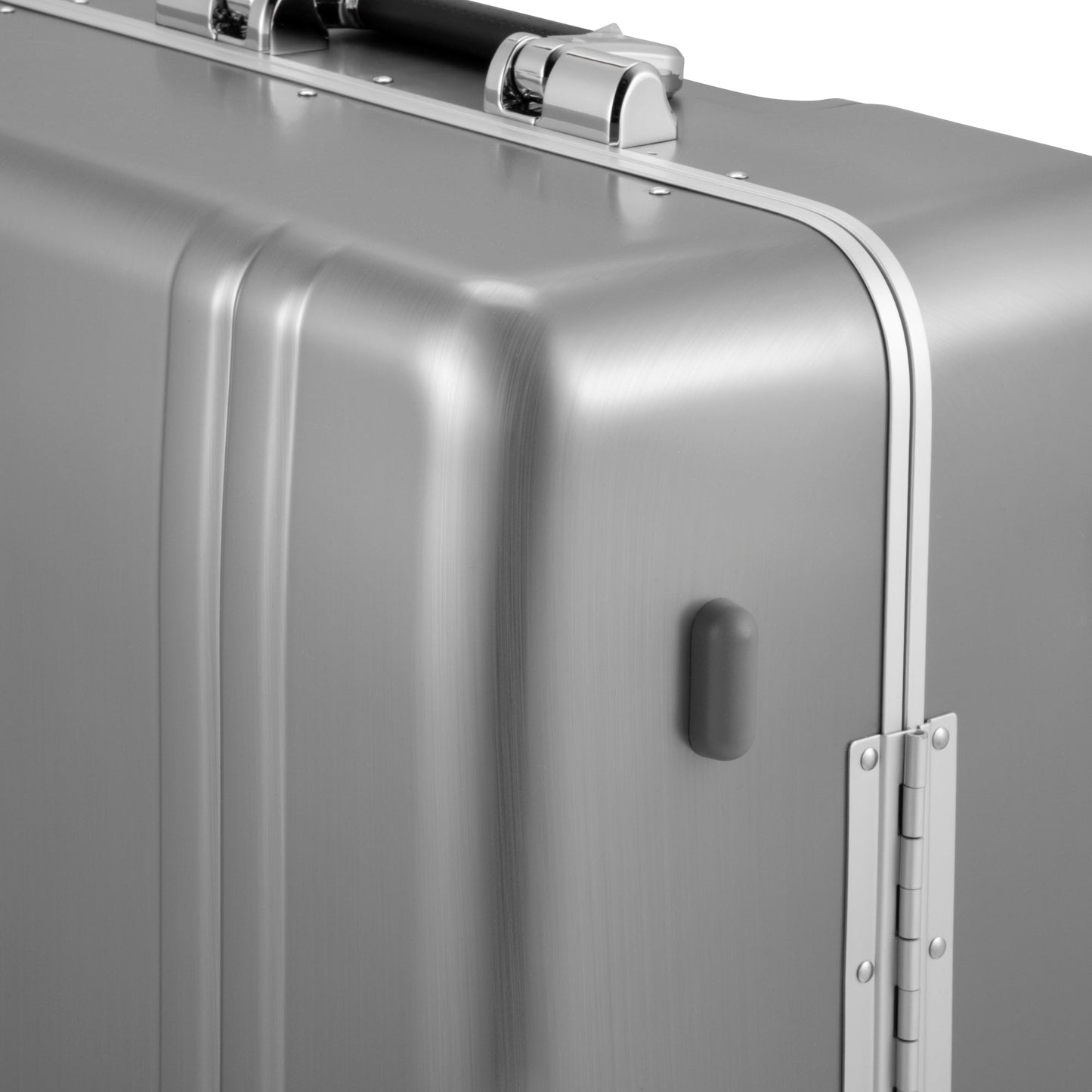 BRUSHED SILVER - Classic Lightweight F Large Checked Luggage 72L, logo detail