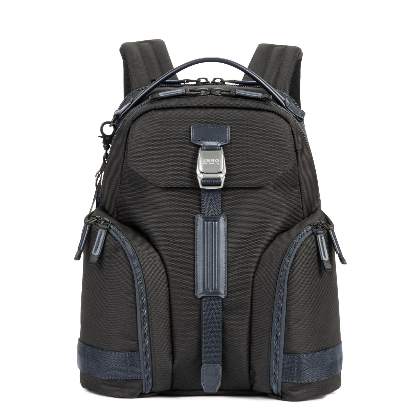 Navy - backpack with blue accents on a white background