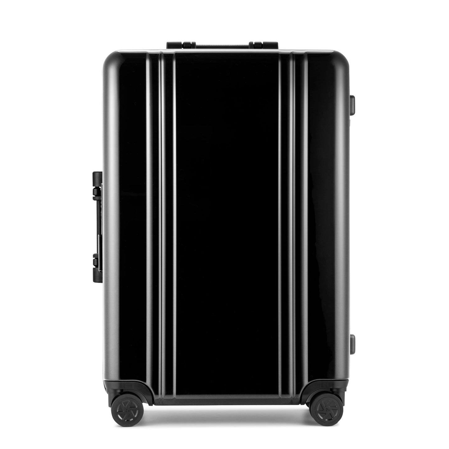 BLACK - Classic Lightweight F Large Checked Luggage 72L, front view