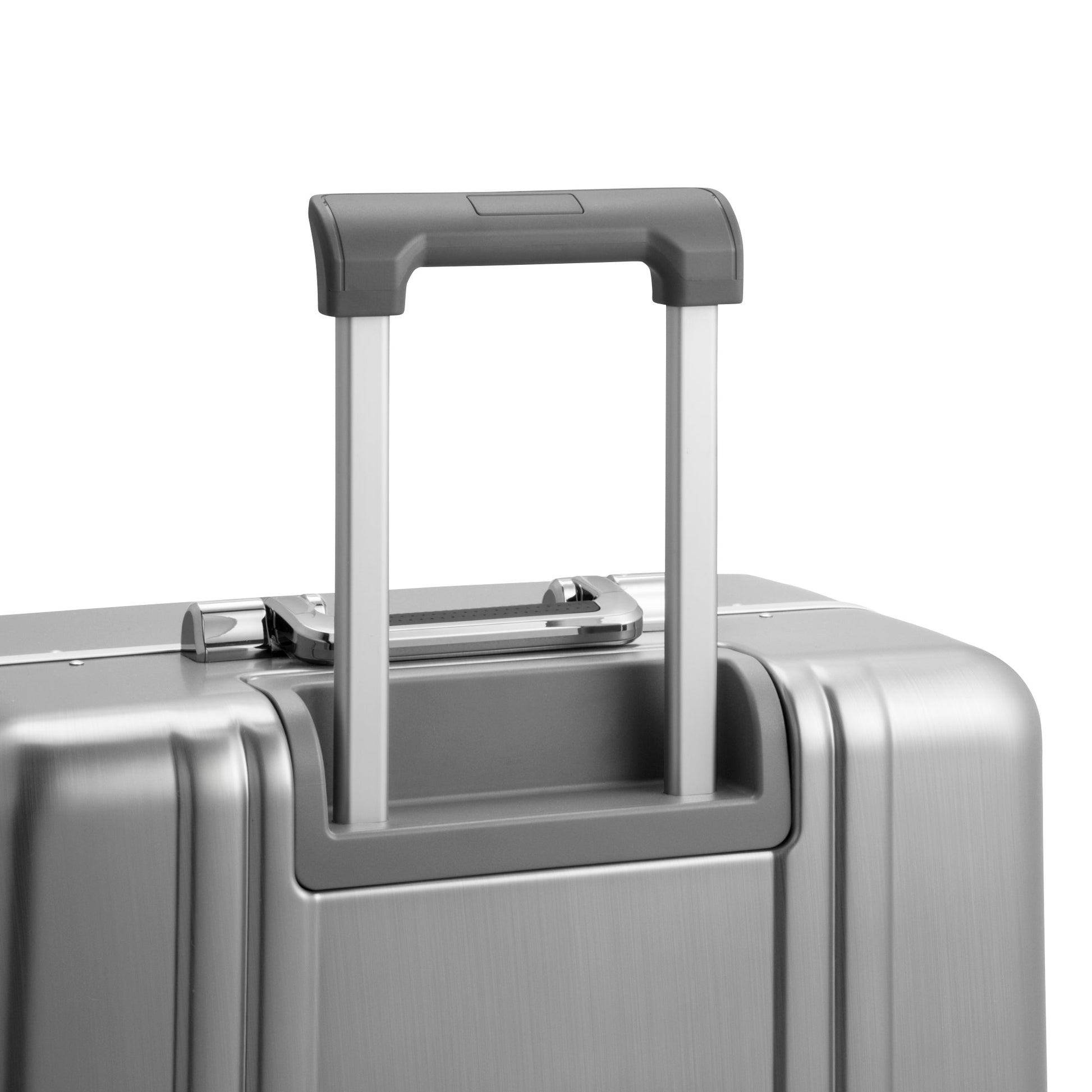 BRUSHED SILVER - Classic Lightweight F Large Checked Luggage 72L, telescopic handle detail