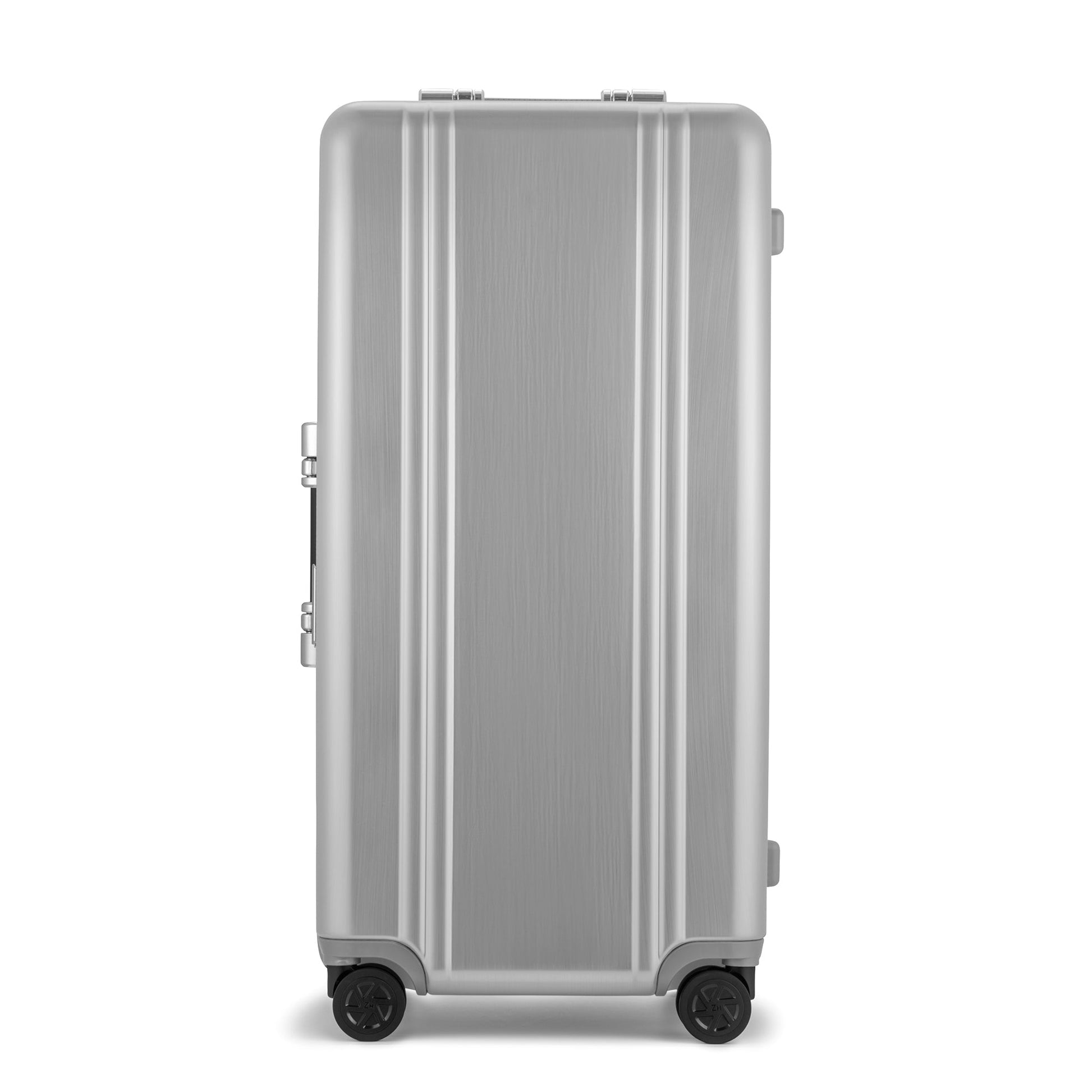 BRUSHED SILVER - Classic Lightweight F Portable Trunk 99L, front view