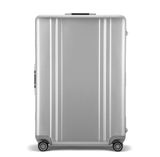 SILVER - Front View Heritage Line 88L Large Check-in Luggage