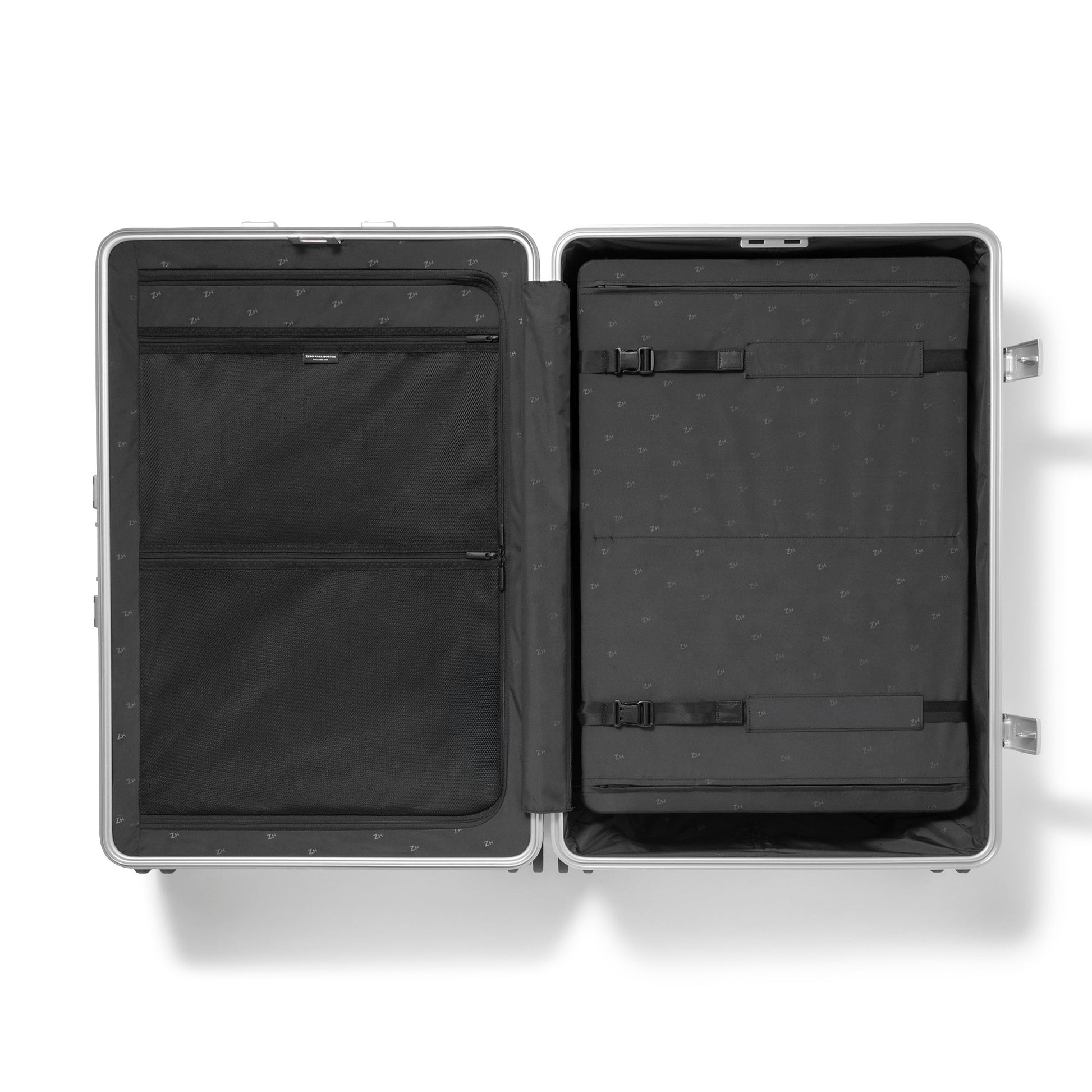 SILVER - Interior View Heritage Line 88L Large Check-in Luggage