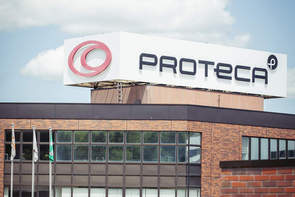 PROTECA sign at the Akabira Factory in Hokkaido, Japan