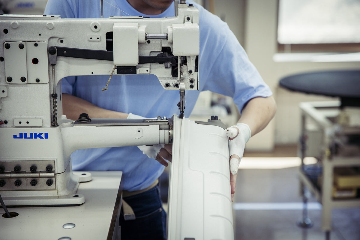 Sewing and finishing a PROTECA luggage shell by hand
