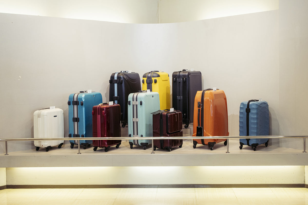 Display of PROTECA luggage collections in the exhibition room